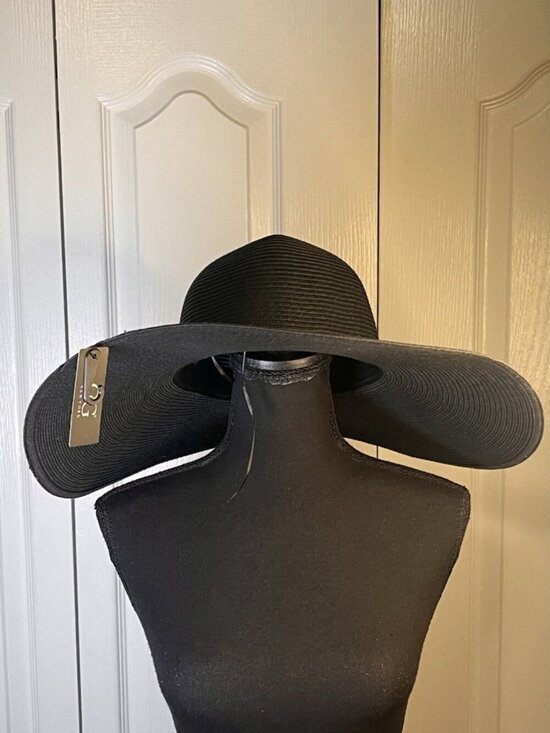 CoG New York Wide Brim Floppy Hat Derby One Size Rhinestones Sun Church Sparkly main image 4